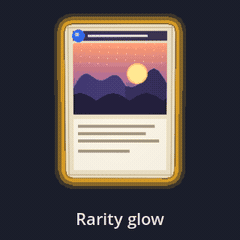 A pulsing gold aura around a card